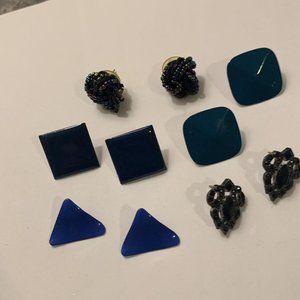 Lot Of 5 Vintage - Modern Enamel / Bead Etc Costume Earrings Pierced